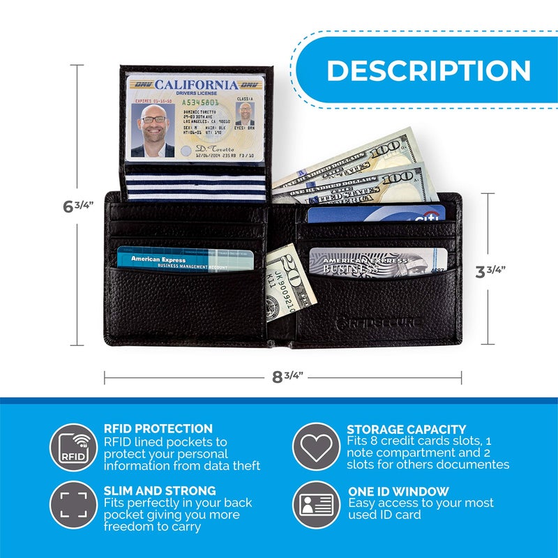 RFID SECURE RFID Blocking Stylish Genuine Leather Wallet for Men - Excellent as Travel Bifold - Credit Card Protector - Image 2